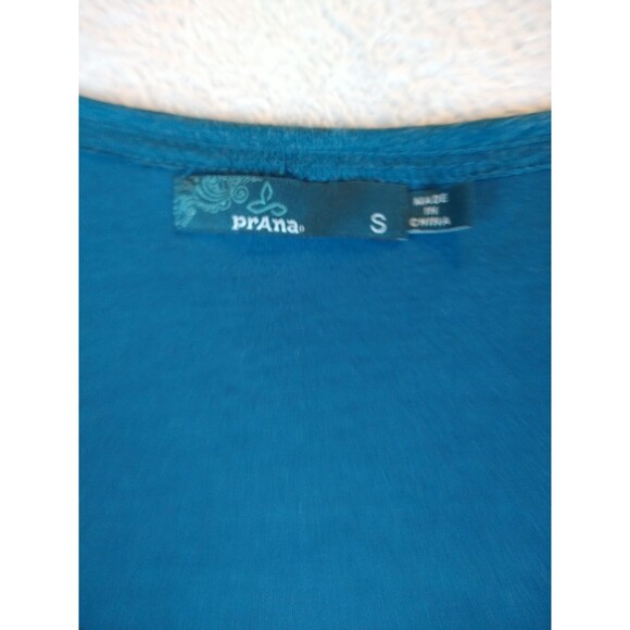 Prana Abilene Wool Blend Dress Women's Small Teal Tiered Lined Short Sleeve - Picture 3 of 13